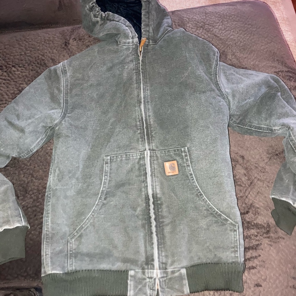 Carhartt Jacket Olive Green YXL Womens Small YYJ130